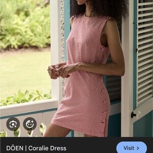 Doen coralie red plaid gingham dress size 4